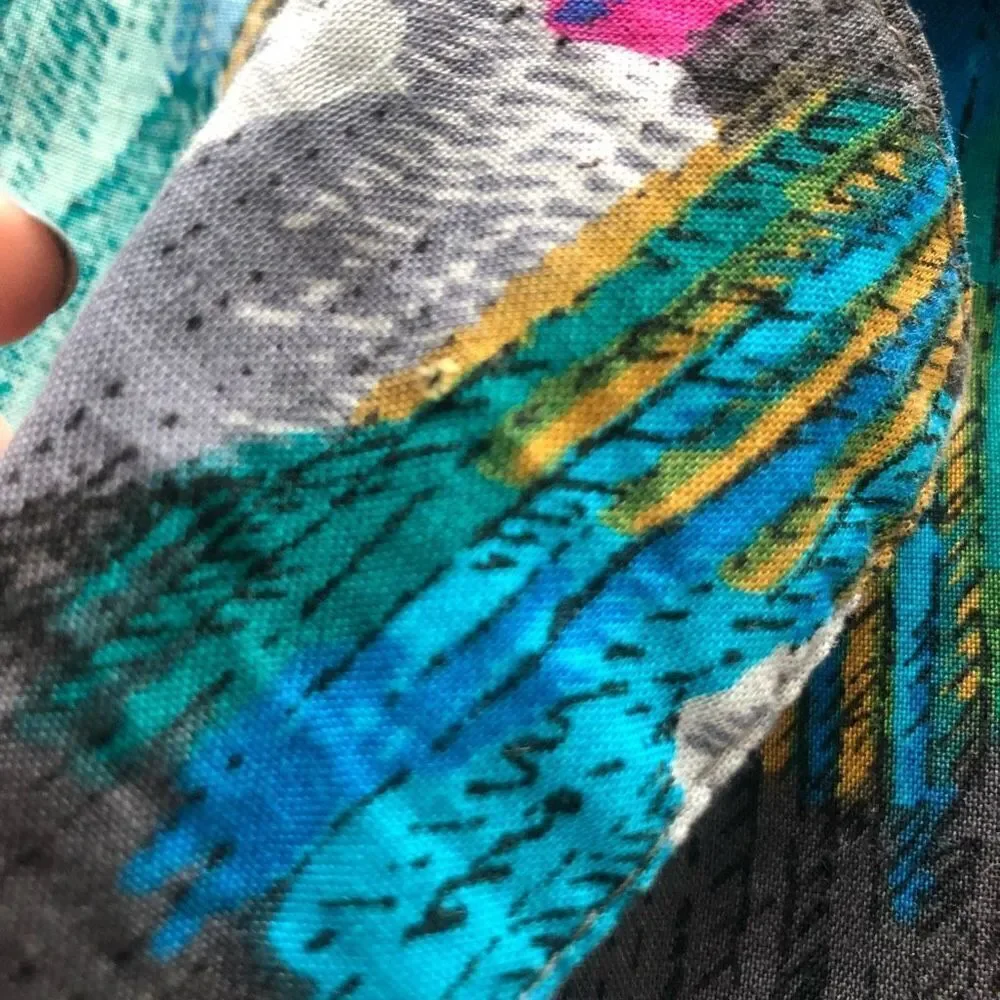 vintage blazer jewel tones large tropical foral  print light weight‎ sz 9-10